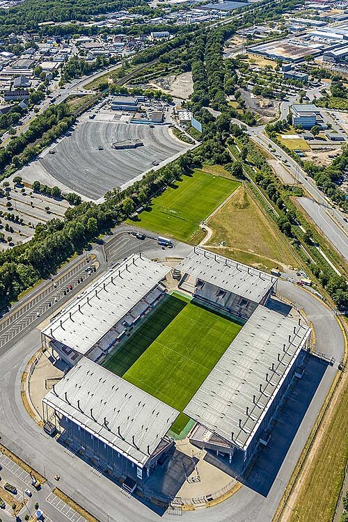 Luftaufnahme des Essener Stadions 